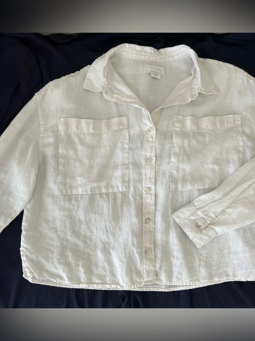 Cynthia Rowley White Linen Shirt XL